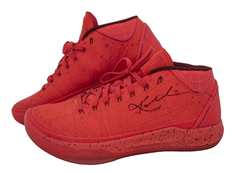 Kobe Bryant Signed Nike Kobe AD Habanero Red/Black Colored Pair of Sneakers (Beckett)